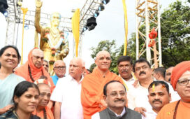 Statue of Sri Jagajyoti Basaveshwara unveiled on Modi Road, Rajajinagar